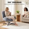 Armchair Living Room Swivel Lounge Chair with Wide Seat, Integrated Armrest, Chenille Look, Dark Grey
