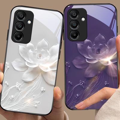 Красочный китайский лотос для Samsung Galaxy A15 5G 54 4G 51 50 24 35 90 71 12 51 53 52S 80 22 34 Черный чехол для телефона из закаленного стекла
