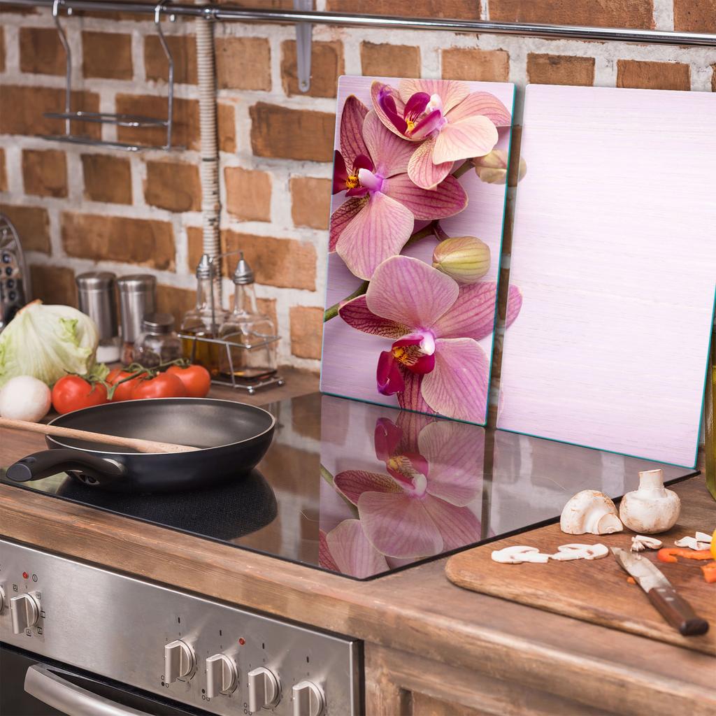GLASS CUTTING BOARD 2x 30x52 FLOWERS