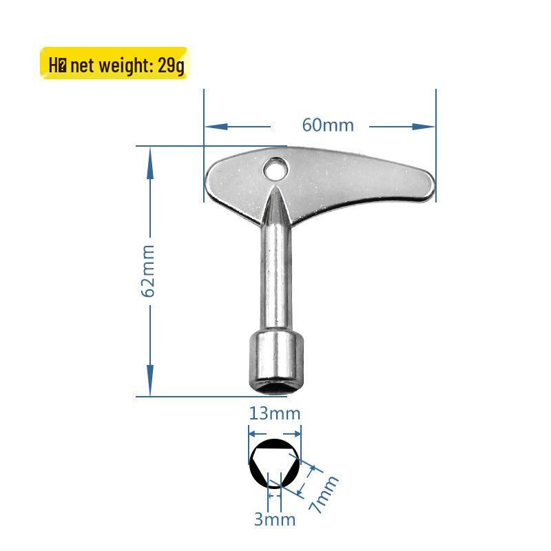 Многофункциональный треугольный ключ для электрических шкафов, лифтов, крестовых ключей и клапанов водомеров