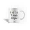 Ceramic Mug - MANIACASE - Quote Set Goal Smash Repeat - 30cl - Dishwasher Safe - White