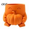 Holiday Gift for Desk 3D Printed Cute Pumpkin Succulent Planter, Halloween Cartoon Character Planter Pot, Durable Plastic Storage Bin Desktop