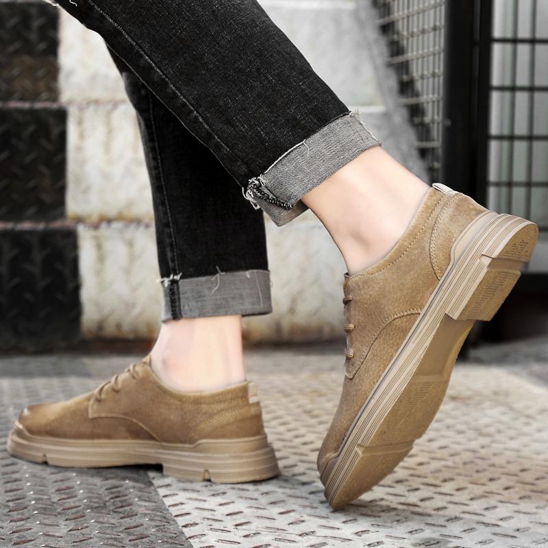 Модная уличная мужская кожаная обувь Удобная повседневная деловая обувь на мягкой подошве Спортивная обувь для вождения Офисная мужская обувь Нескользящая Zapatos Hombre