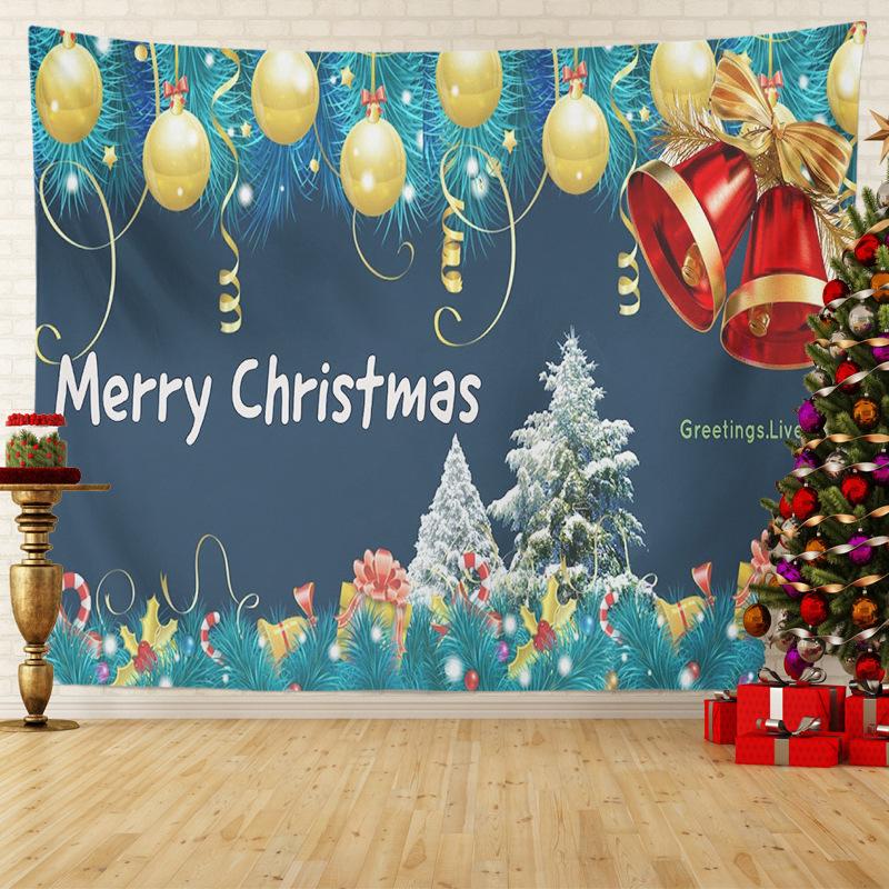 Home Decor Tapestry Santa Christmas Tree Print Wall Hanging Room Wall Decor Background Fabric