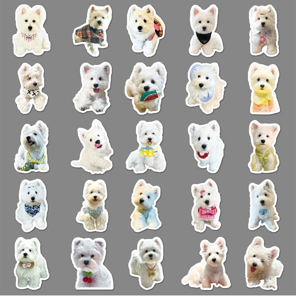 50 West Highland Graffiti Stickers Personalized Small and Fresh Ins Style Dog Decoration Mobile Suitcase Guka Stickers
