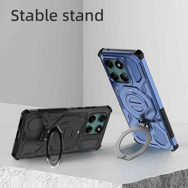 KEYSION Противоударный магнитный чехол для Motorola Edge 60 Fusion 5G с подставкой-кольцом для просмотра в вертикальном положении, задняя крышка для телефона MOTO Edge 60 60S 5G