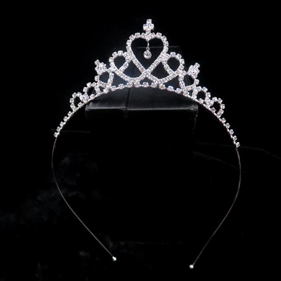 Элегантное сердечко со стразами для маленьких девочек, свадебная тиара принцессы с короной, повязка на голову