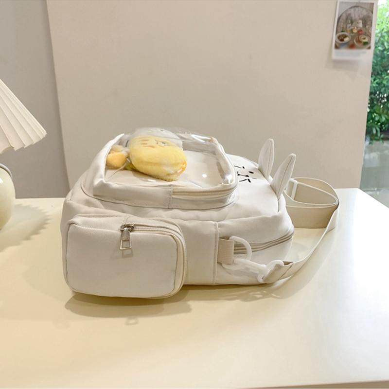 Симпатичная прозрачная сумка через плечо с изображением кота, вместительная студенческая сумка через плечо, сумка из аниме-холща