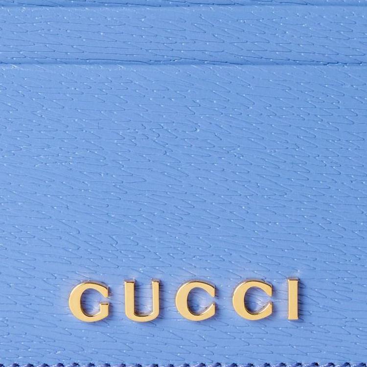 Gucci Логотип-надпись Script Фурнитура Кожаный держатель для карт Женские аксессуары Светло-фиолетовый 773428-0OP0N-5242