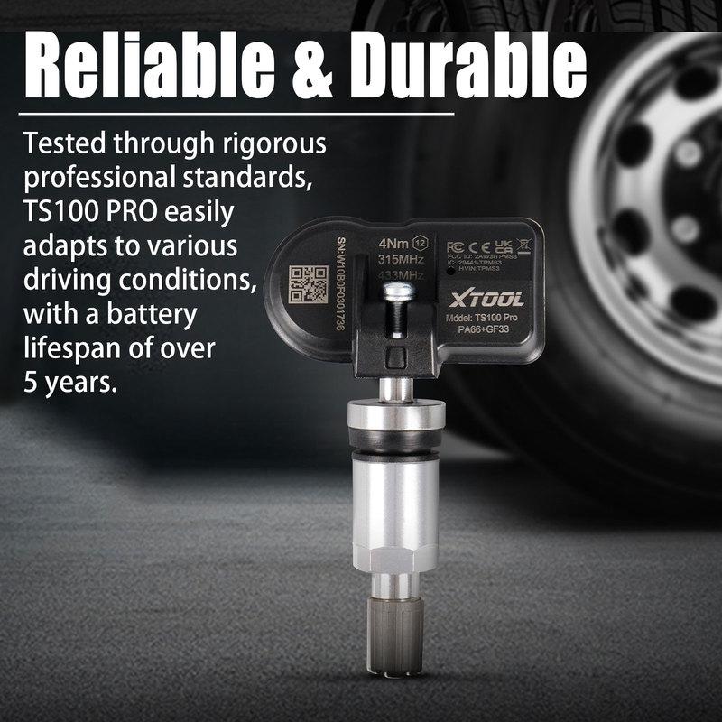 XTOOL TS100 PRO Датчик TPMS 315 МГц и 433 МГц Инструменты для ремонта шин 2-в-1 Тестер-монитор давления в шинах автомобиля Программирование