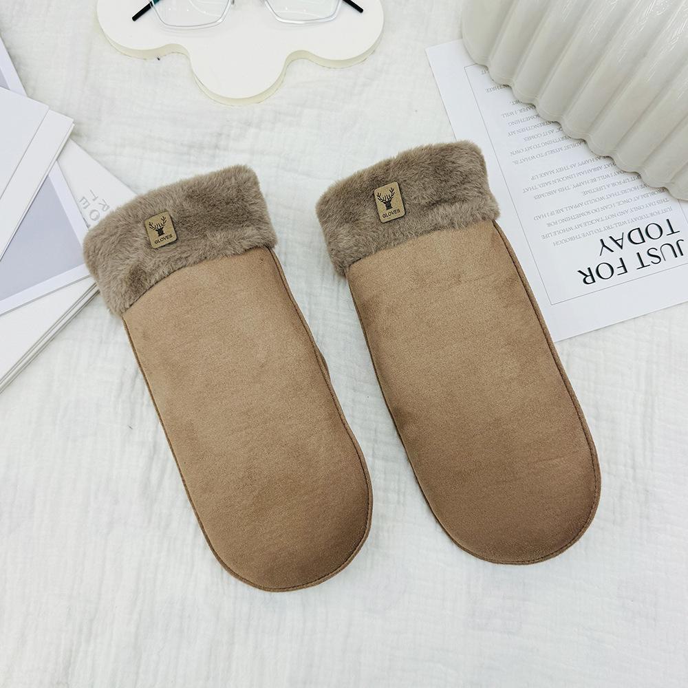 Варежки осень-зима плюс бархат теплые для студентов, велоспорта, холодной погоды - ветрозащитные перчатки