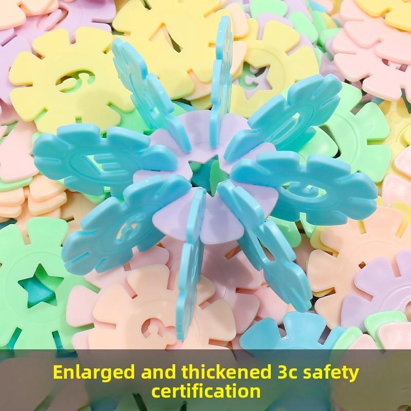 Baby Educational Plastic Snowflake Building Blocks Set For Toddlers And Creative Play