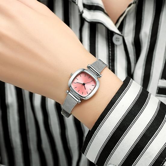 Женские наручные часы с квадратным циферблатом, регулируемым стальным ремешком, кварцевым механизмом, женские классические деловые наручные часы с браслетом, модные ювелирные изделия
