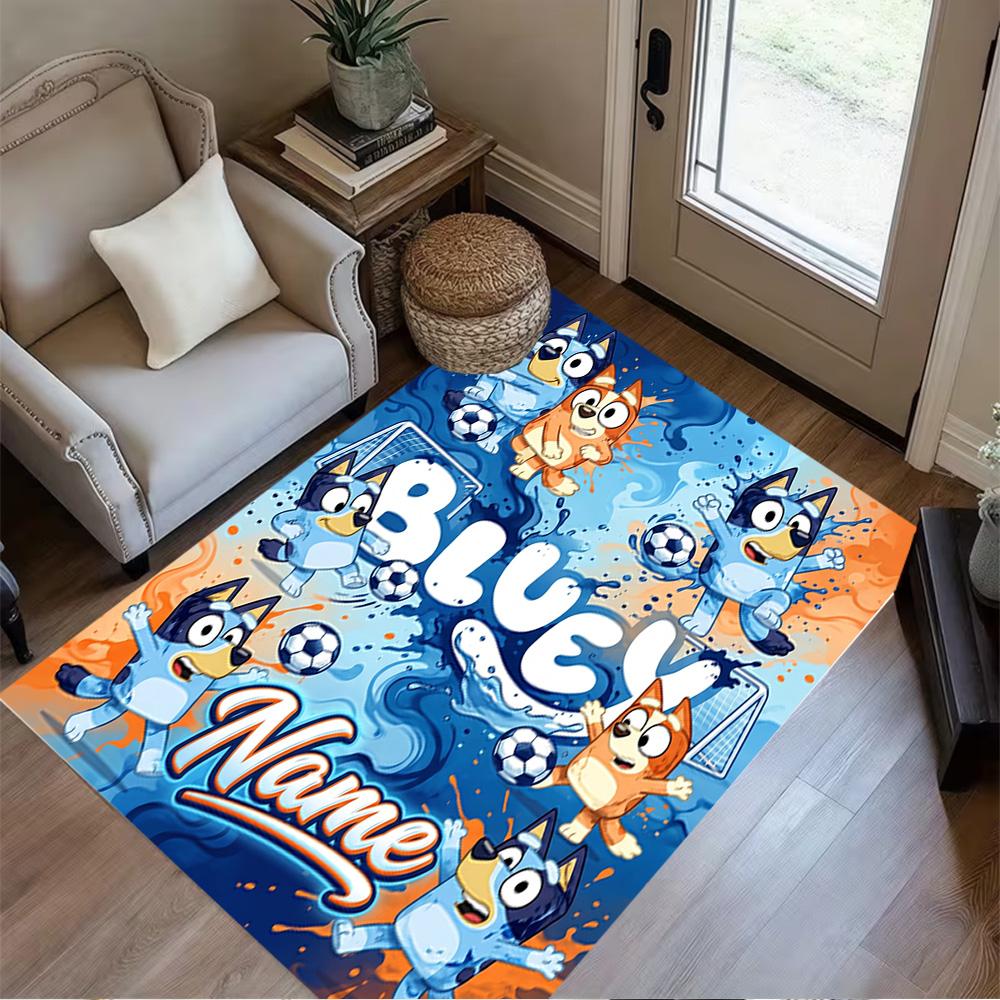 Christmas Penguins Celebration Customizable Name Floor Rug Office Rug Design for Living Rooms Dining Room Outdoor Kitchen Anti-slip Rug