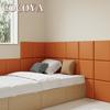 3D Square Wall Sticker Upholstered Solid Color Self Adhesive Leather Thick Kids Anti-collision Headboard Wall Decoration Panels