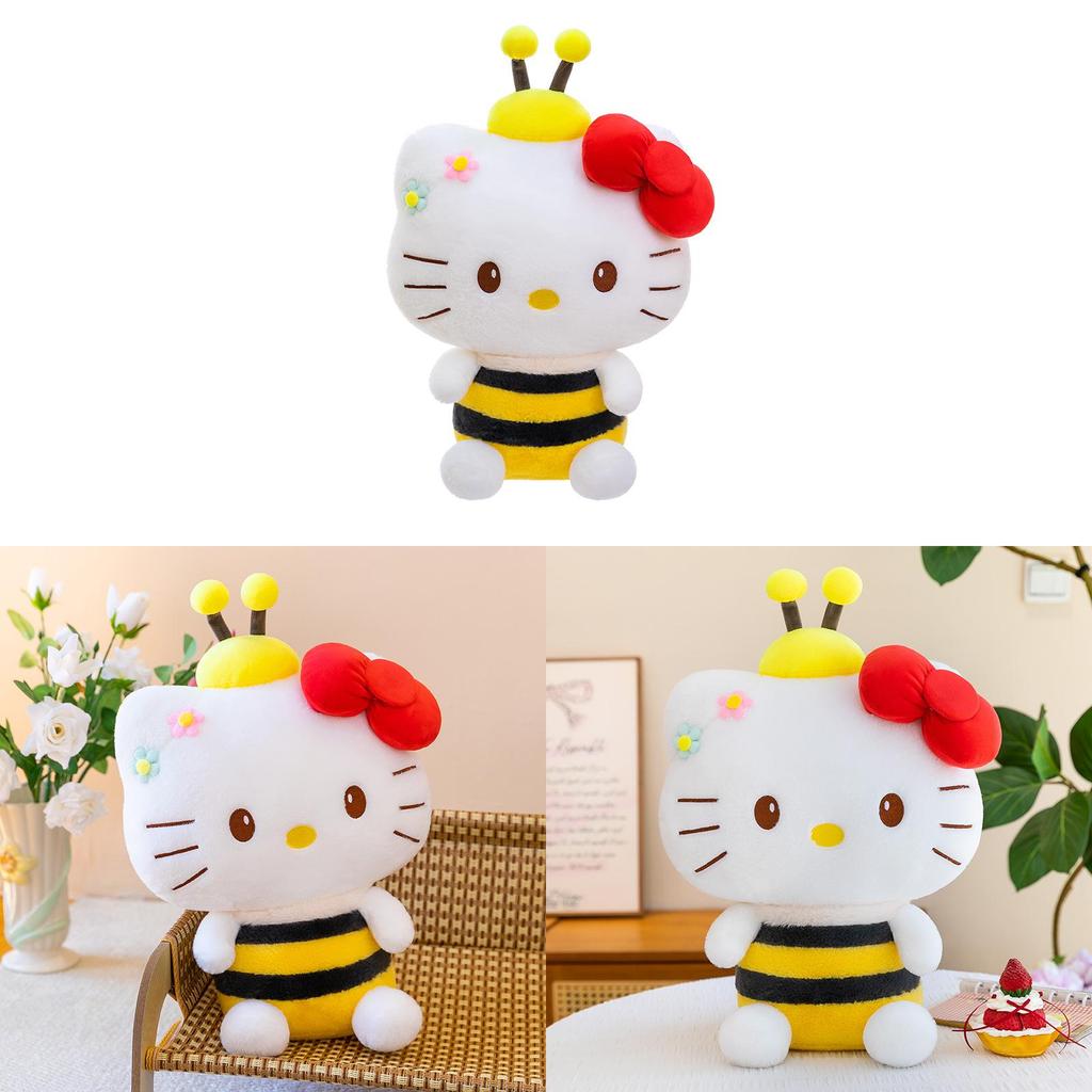 Bee Hello Kitty Plush Toy With Pp Cotton Filling For Kids Gift
