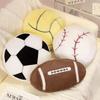 Adorable Realistic Sports Plush Toy Cushion Featuring Football Basketball And Tennis Designs
