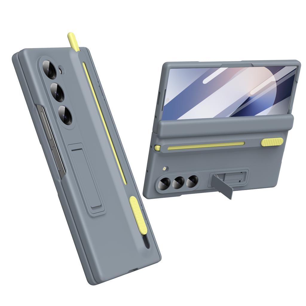 Чехол для Samsung Galaxy Z Fold 3 4 5 6 5G, магнитный шарнир, защитная пленка из стекла для экрана, выдвижной слот для ручки, чехол-подставка для Galaxy Z Fold6