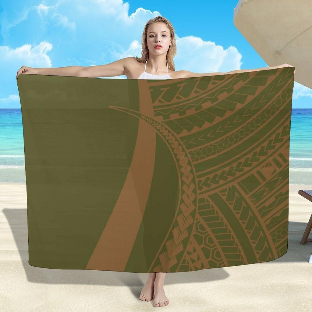 Summer Sarong Dress Polynesian Customizable Beach Essential Sun Protection Women'S Sarong Shawl Suitable For All Seasons