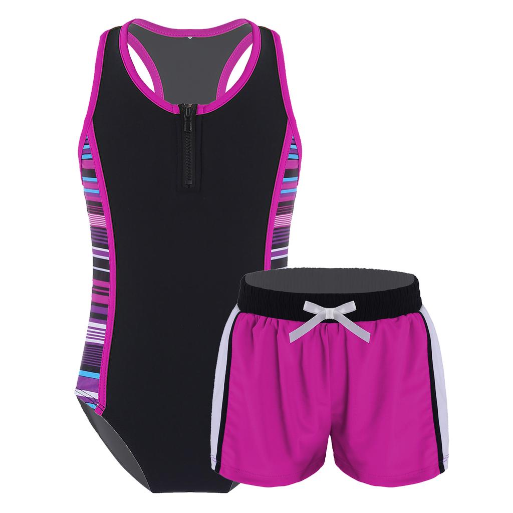 Цельные шорты с эластичной талией, пляжные купальники, купальные костюмы, круглый вырез, без рукавов, комбинезон со спиной-борцовкой