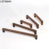 Retro Walnut Wooden Kitchen Cabinet Handle Solid Beech Cabinet Door Knob Cupboard Furniture Drawer Pull Lengthen Wardrobe Handle