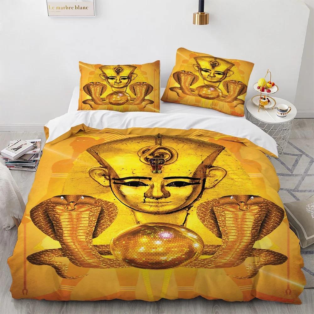 Egyptian Pharaoh Bedding Set Queen of Ancient Egypt Quilt Cover King African Tribe Exotic Civilization Polyester Duvet Cover