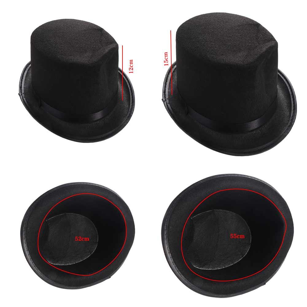 Retro Top Hat Magician Black Color Hat Costume Cosplay Halloween Props Party Supplies Steampunk Circus Ringmaste Role Play