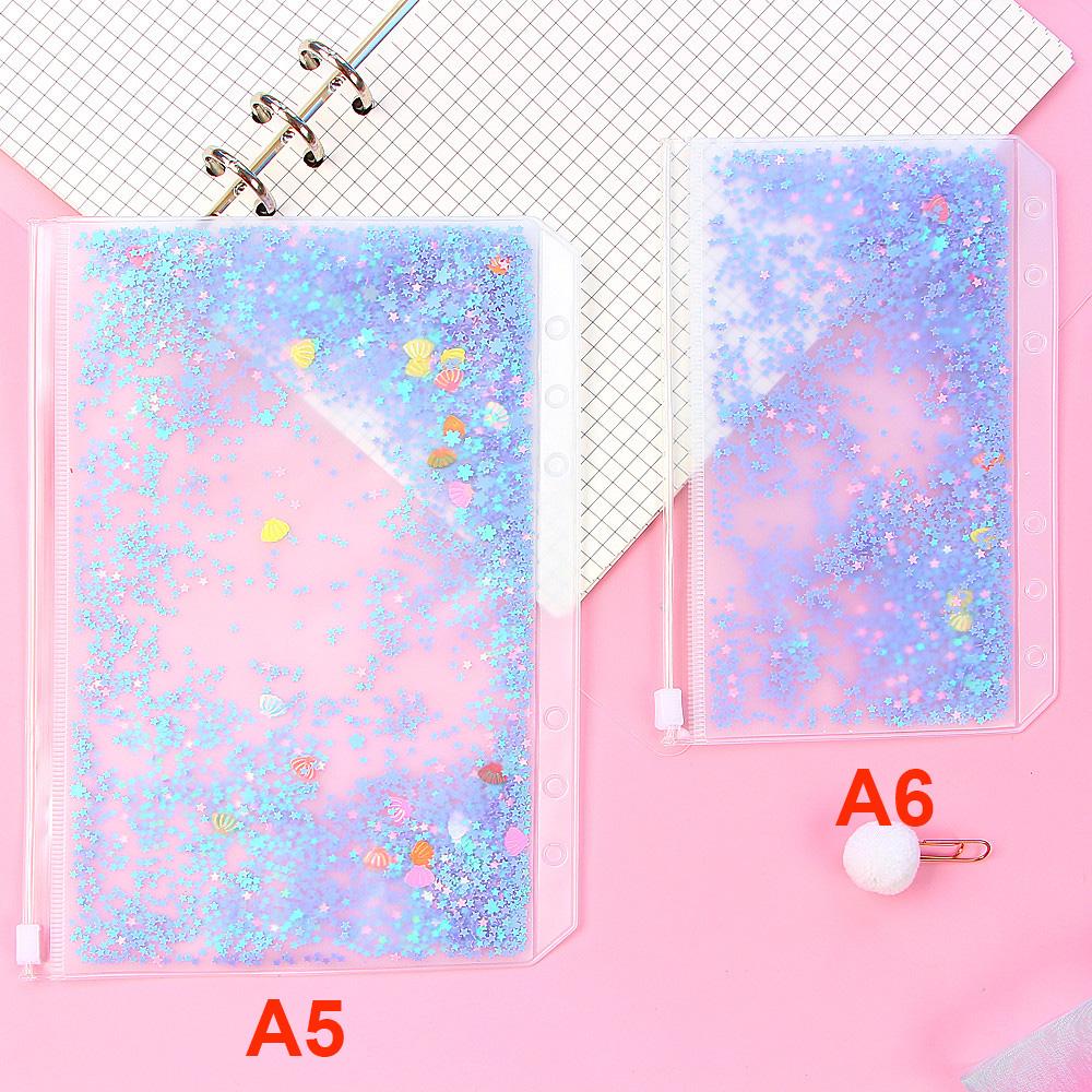 Прозрачный держатель для карт из ПВХ с сумкой для документов на молнии с 6 отверстиями для сумки A5 A6, аксессуары для дневника и планировщика