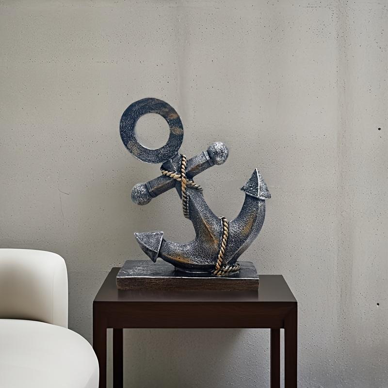 1 шт. Винтажная модель американской парусной лодки с якорем Декор Рустикальная смола Морское настенное искусство для гостиной, спальни или офиса Идеально для помещений в морской тематике