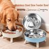 Нескользящая миска для медленного кормления домашних животных из нержавеющей стали - Большой объем для собак и кошек