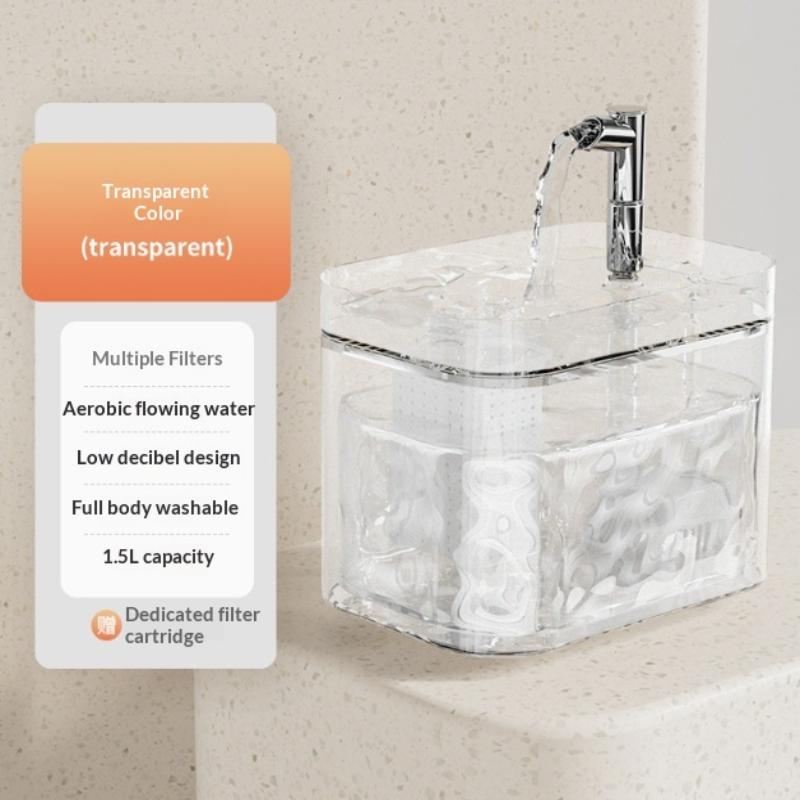 Automatic Pet Dog Cat Water Dispenser Fountain Pet Dog Cat Water Loop Mute Pump Smart Pet Bowl 1.5L