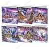 6pcs Christmas DIY Diamond Painting Greeting Cards Kits Rhinestone Drawings With Diamonds Crafts Materials Glitter Mosaic Beads
