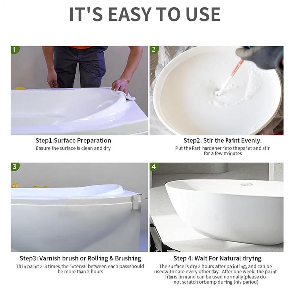 Набор краски для плитки в ванной комнате Краска для изменения цвета плитки Стеклокерамическая реновация ванной комнаты Краска на водной основе для ванн Раковина