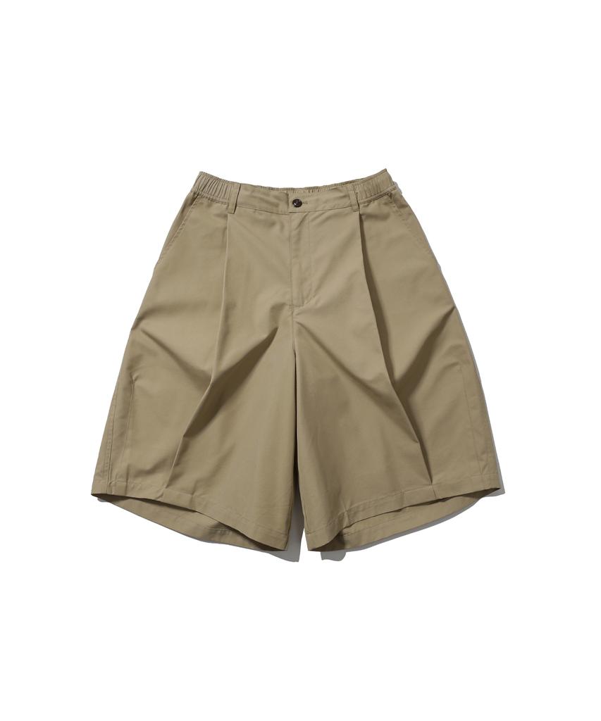 ANGLAN Pleated Volume Half Pants - Beige
