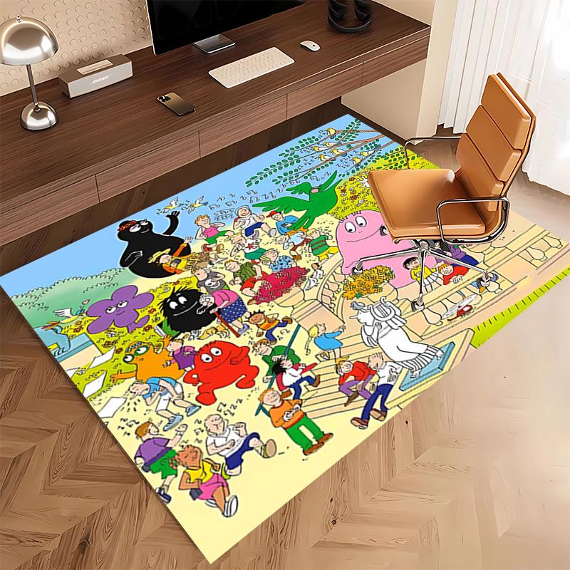 1pc Barbapapa1 Print Area Rug - Soft, Washable Non-Slip Indoor Mat, Living Room, Home Office Decorative Rug,Office Decorative