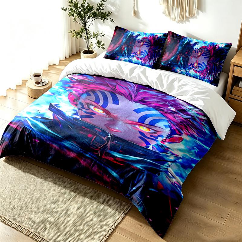 Akaza 3pc Duvet Cover Set Simple Modern Bedding Set Wrinkle Resistant Soft Fabric All Season Use a perfect gift