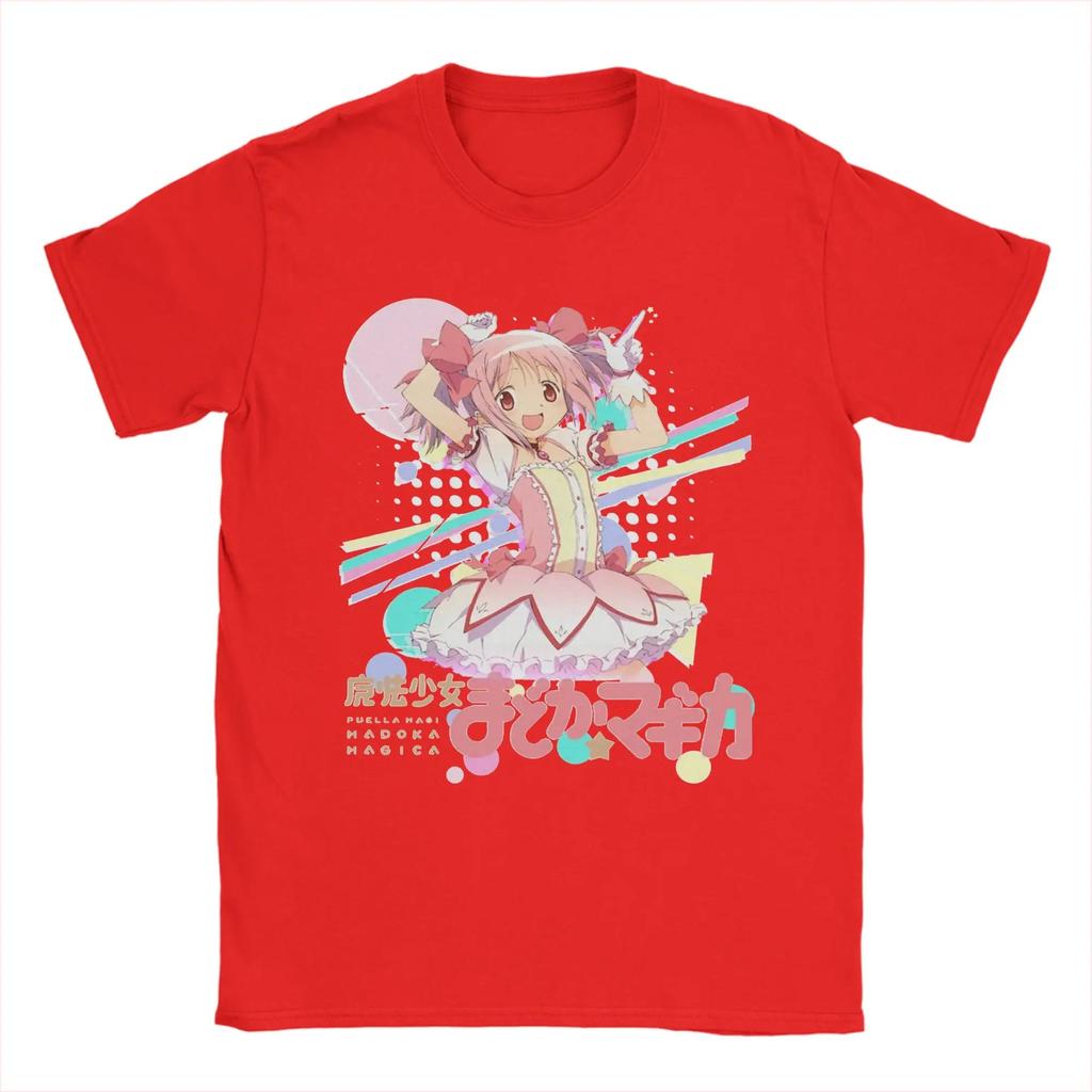 Puella Magi Madoka Magica Яркая Поп Кавайная Аниме Хлопковая Футболка Свободного Кроя для Волшебницы Удобные Модные Футболки