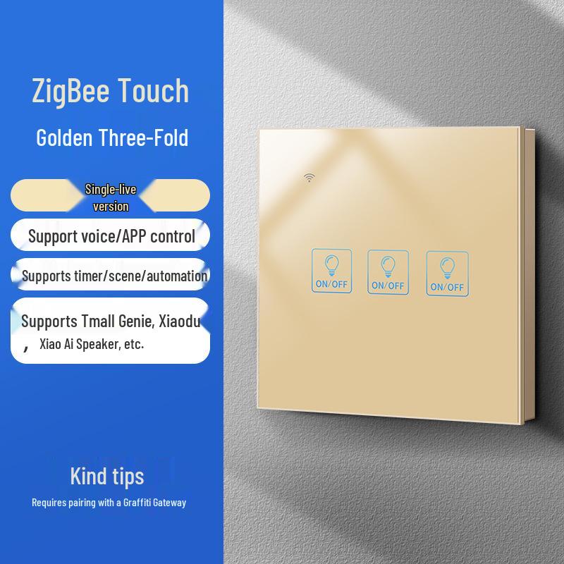 Zhengshang C3 Граффити ZigBee Умный выключатель: Беспроводная голосовая панель, с поддержкой Tuya, стандарт ЕС, совместима с Alexa и Google.