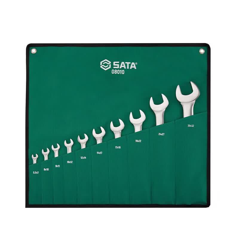 SATA 08010 Набор из 10 двусторонних рожковых гаечных ключей