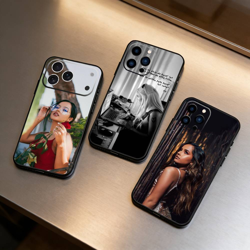 F-Fashion Чехол для мобильного телефона Becky G для iPhone 17 16 15 14 13 12 Max Plus Силиконовый Черный Чехол