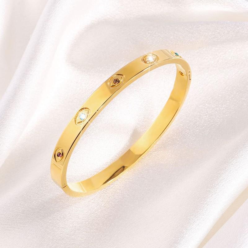 Starry Sky Full Diamond Titanium Steel Bracelet – Versatile, No-Fade Silver Women's Fashion Accessory