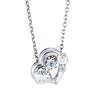 Ожерелье Hello Kitty Танцующий Камень 40см Персонажи Sanrio Серебро 925 Хирургическая Нержавеющая Сталь Фианит Сердце Яблоко Качающийся Годовщина День Рождения
