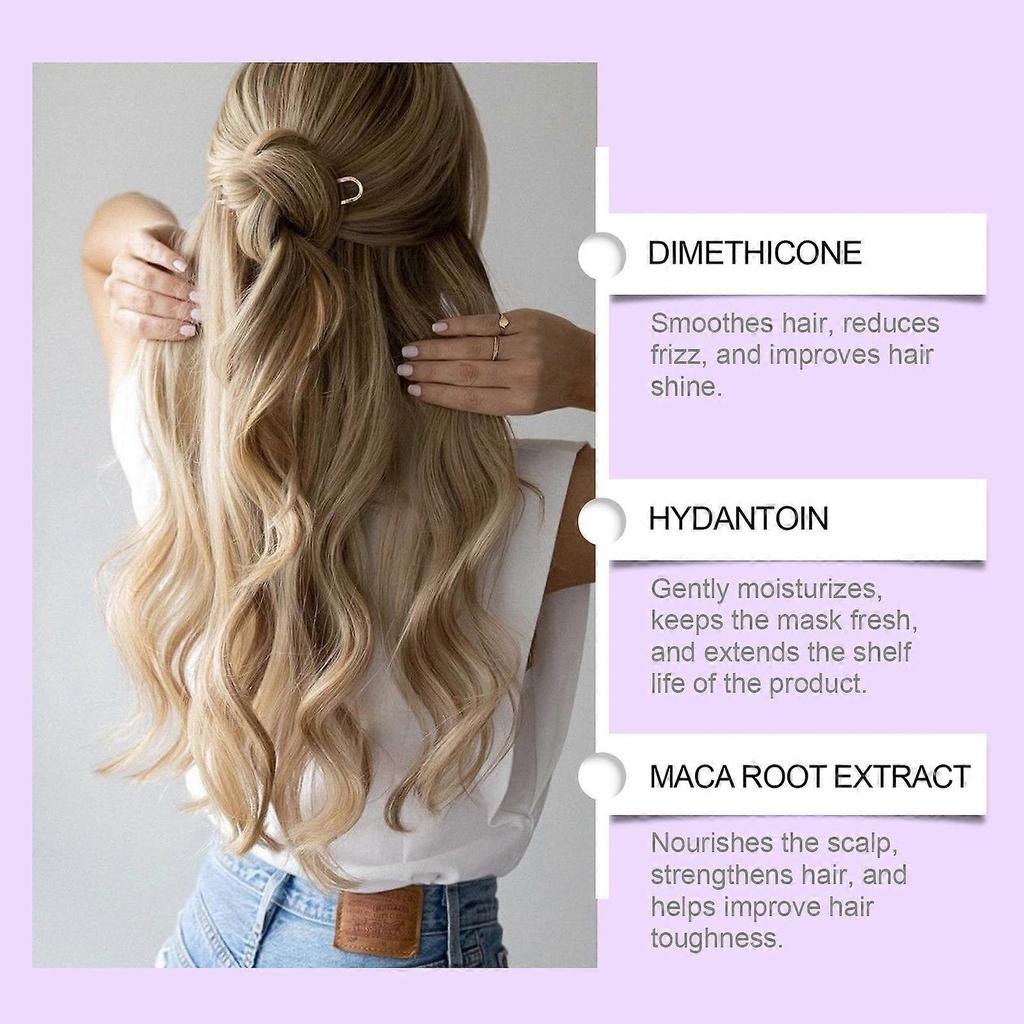 Maca Essence Purple Hair Mask + Purple Shampoo Set, Neutralizes Brass & Yellow Tones for Blonde Silver Gray Highlighted Hair, Color Care Conditioner