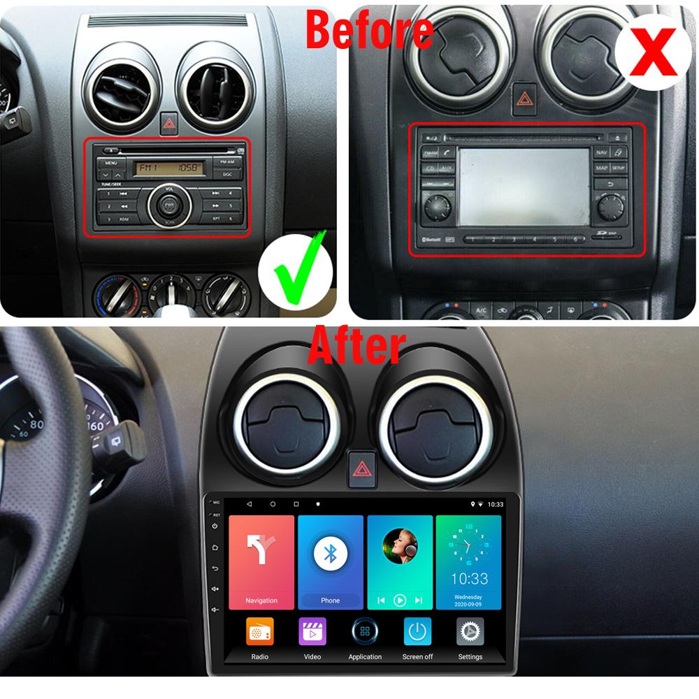 9-дюймовый Android 2 DIN для Nissan Qashqai 1 J10 2006-2013, автомобильное радио, навигация, мультимедийный плеер, DVD-стереодинамики, головное устройство, WIFI, 1 + 16 ГБ