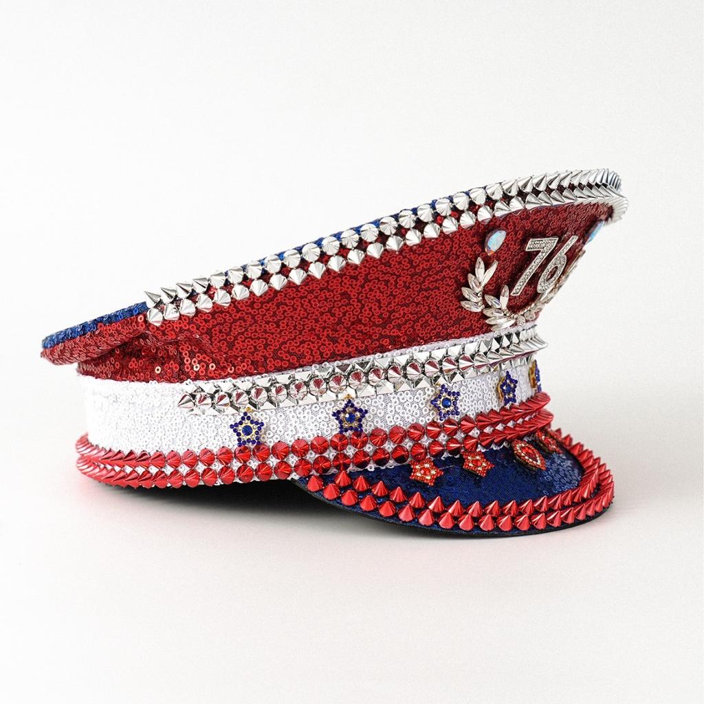 New men's and women's western stage hats, water drop gemstones inlaid with rhinestones, digital with stars, party hats, bonfire balls