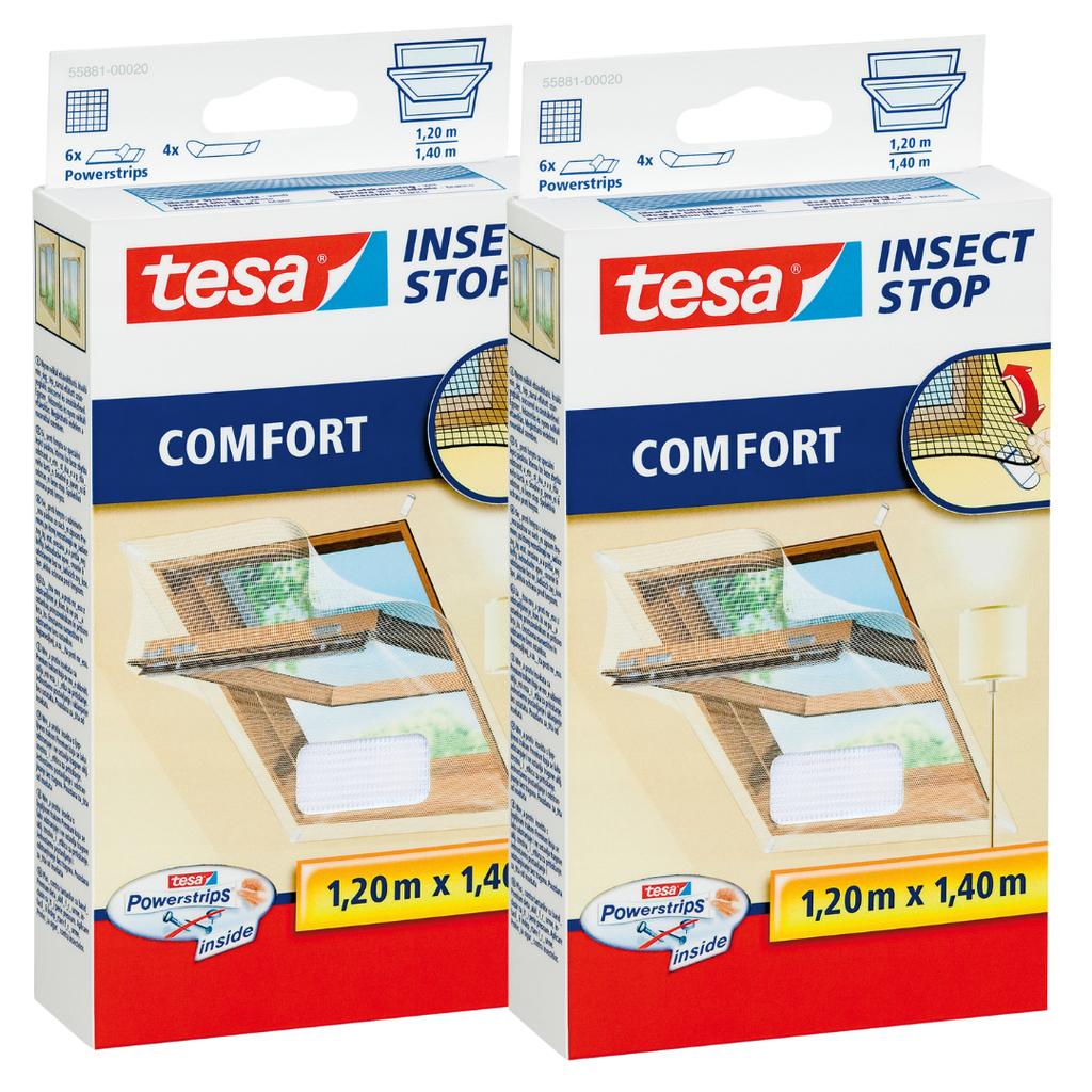 Tesa Mosquito Net Window Mesh Hook and Loop Tape Black 1.3x1.5m X2