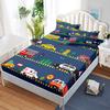 Матрас Набор из трех предметов, Гоночный автомобиль строительной техники, Покрывало, Наволочка, Защитный чехол для матраса