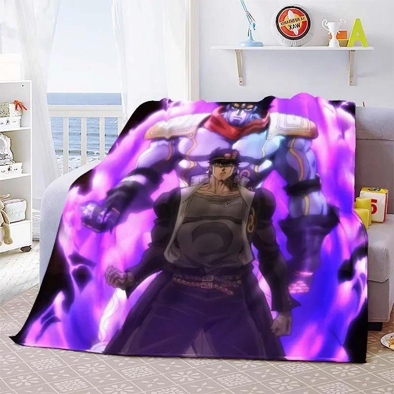 Летние одеяла Покрывало на диван Кровать Диван Домашний декор Гостиной Аниме JoJo Bizarre Adventure Принт Фланелевое пледовое одеяло Мягкое Теплое