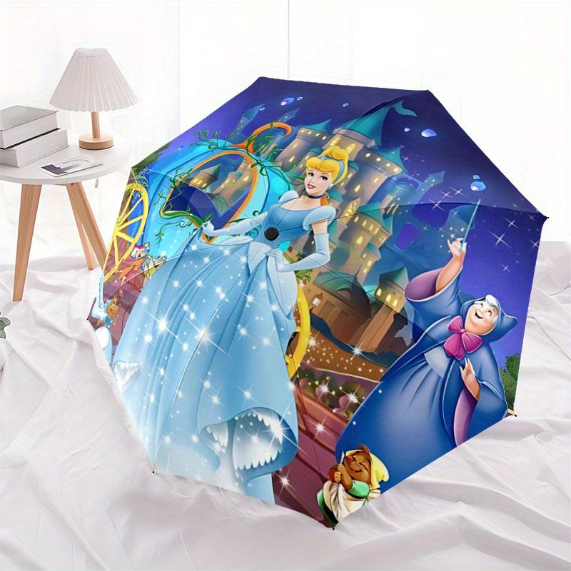 1pc Cinderella's Fairy Tale Umbrella: Automatic Opening/Closing, Portable Design, Ideal for Fans & Travelers.V069