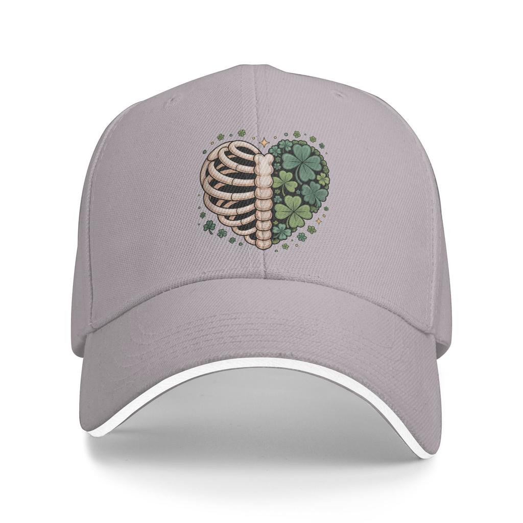 Lucky Bones Shamrock Skeleton Ribcage Heart Baseball Cap Trendy Couple Women Hip Hop Hats Design Outdoor Sport Baseball Caps